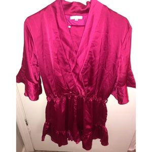 Satin Fuchsia Romper